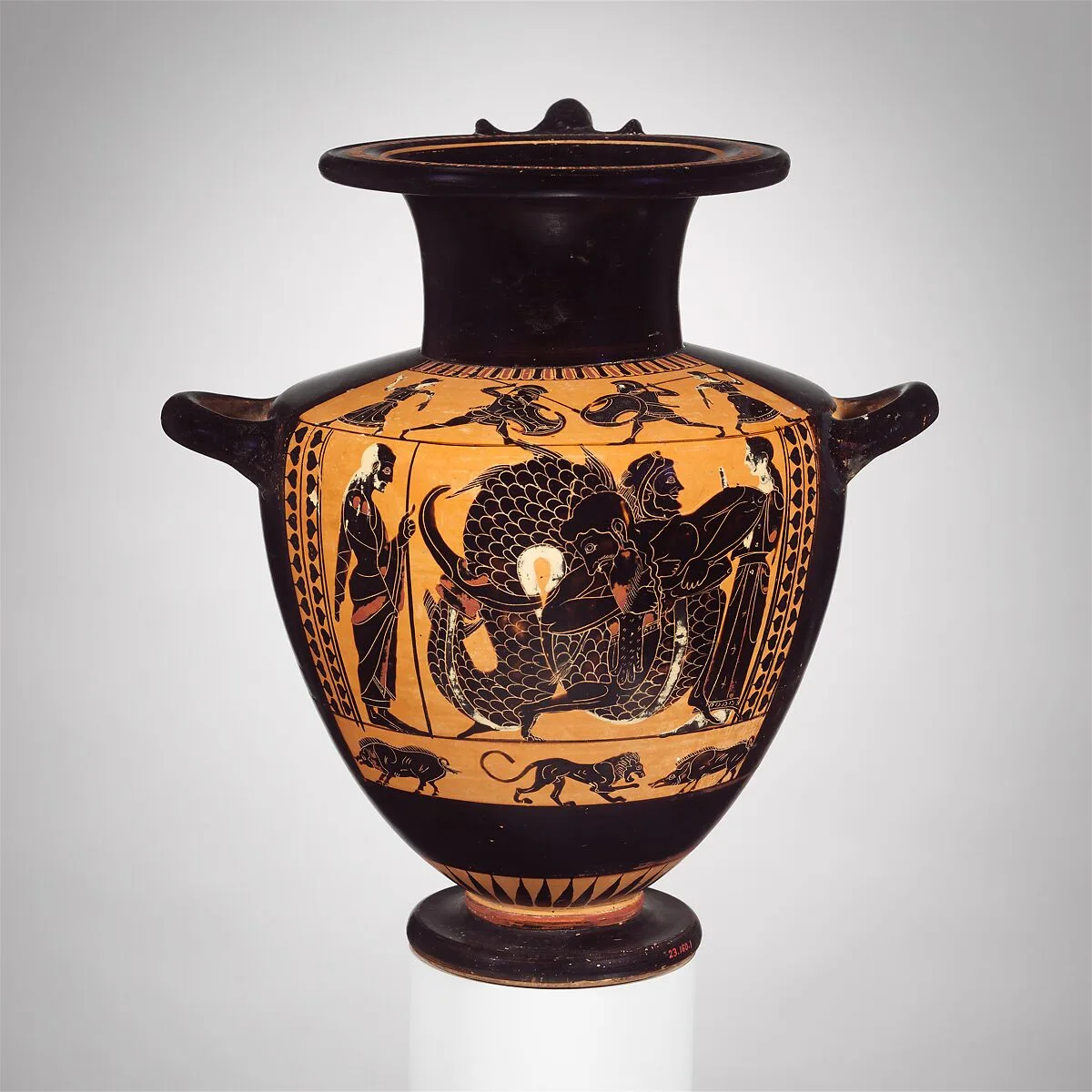 Terracotta hydria (water jar) — Antimenes Painter