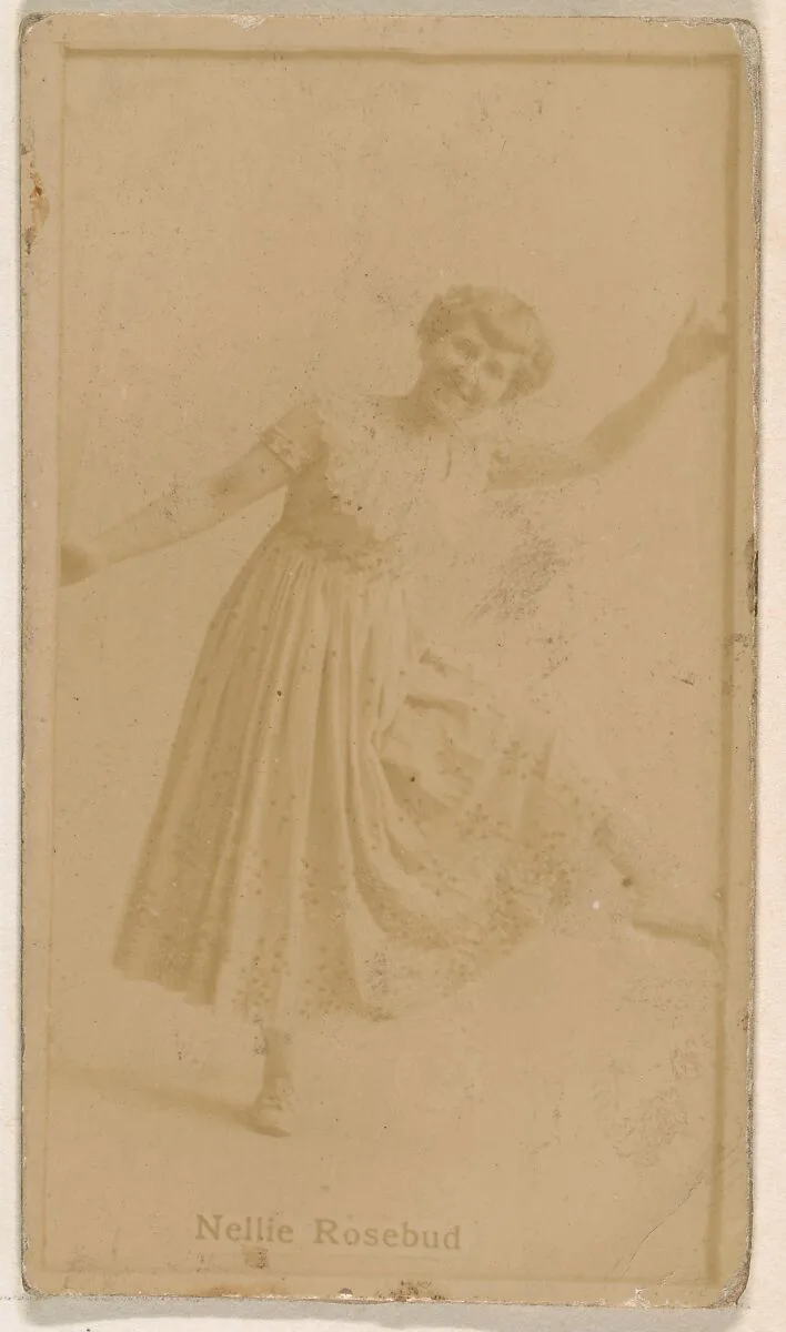 Nellie Rosebud, from the Actresses series (N245) issued by Kinney Brothers to promote Sweet Caporal Cigarettes — Kinney Brothers Tobacco Company