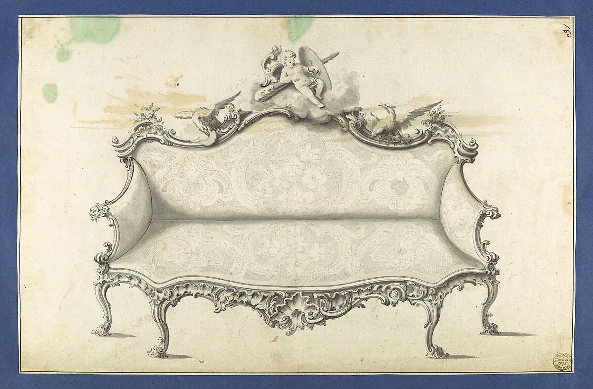 Sofa, in Chippendale Drawings, Vol. I — Thomas Chippendale
