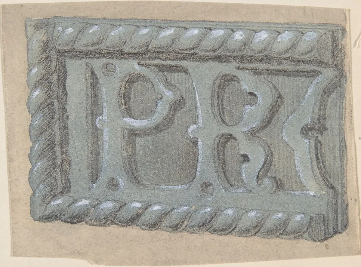 Metal Object, with Initials "PR", for Church — Anonymous, British, 19th century