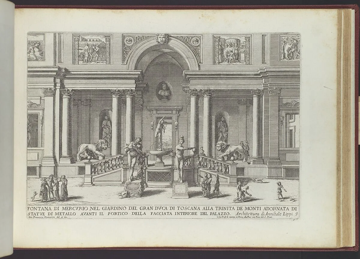 Le Fontane ne' Palazzi e ne' Giardini di Roma con li Loro Prospetti et Ornamenti — Giovanni Francesco Venturini|Giovanni Giacomo De Rossi|Giovanni Battista Falda