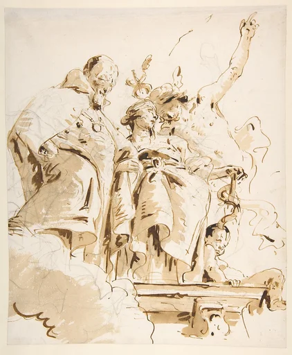 Aged Dignitary Attended by Mercury and Prudence
