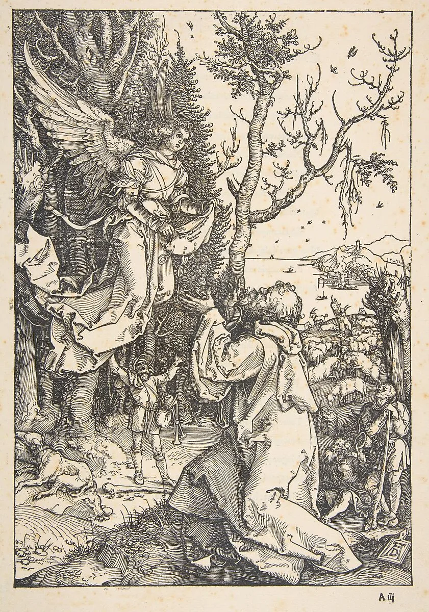 Joachim and the Angel, from "The Life of the Virgin" — Albrecht Dürer