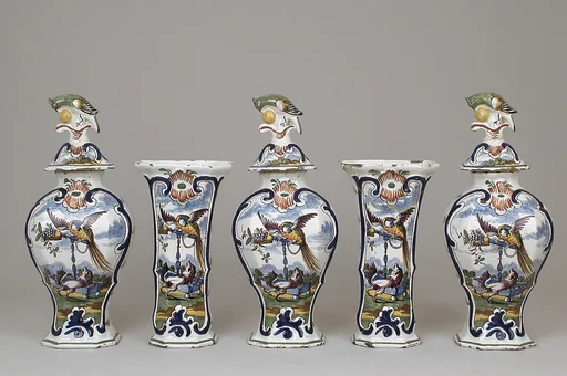 Pair of vases with covers (part of a garniture)