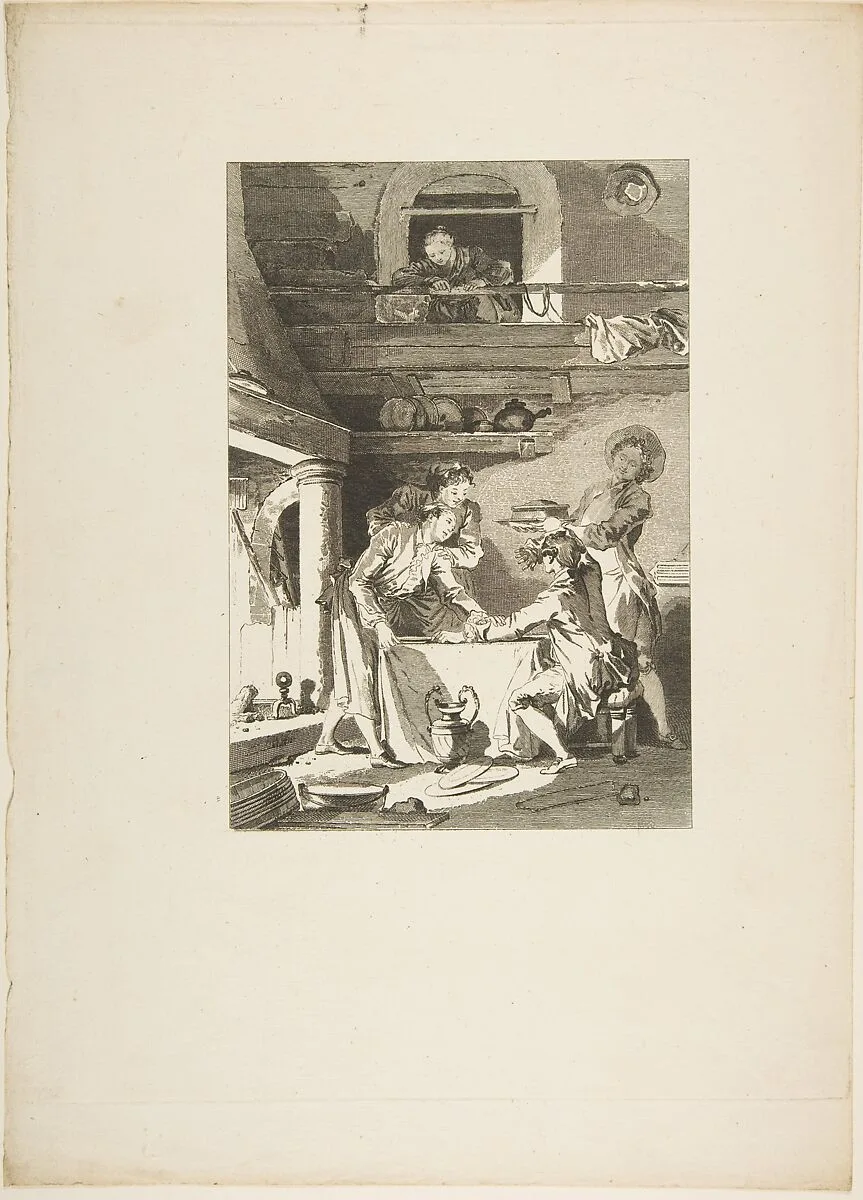Le Pate d'Anguilles, from "Contes et nouvelles en vers par Jean de La Fontaine. A Paris, de l'imprimerie de P. Didot, l'an III de la République, 1795" — Jean de La Fontaine|Jean Honoré Fragonard|Jean-Baptiste Patas|Pierre Didot l'ainé