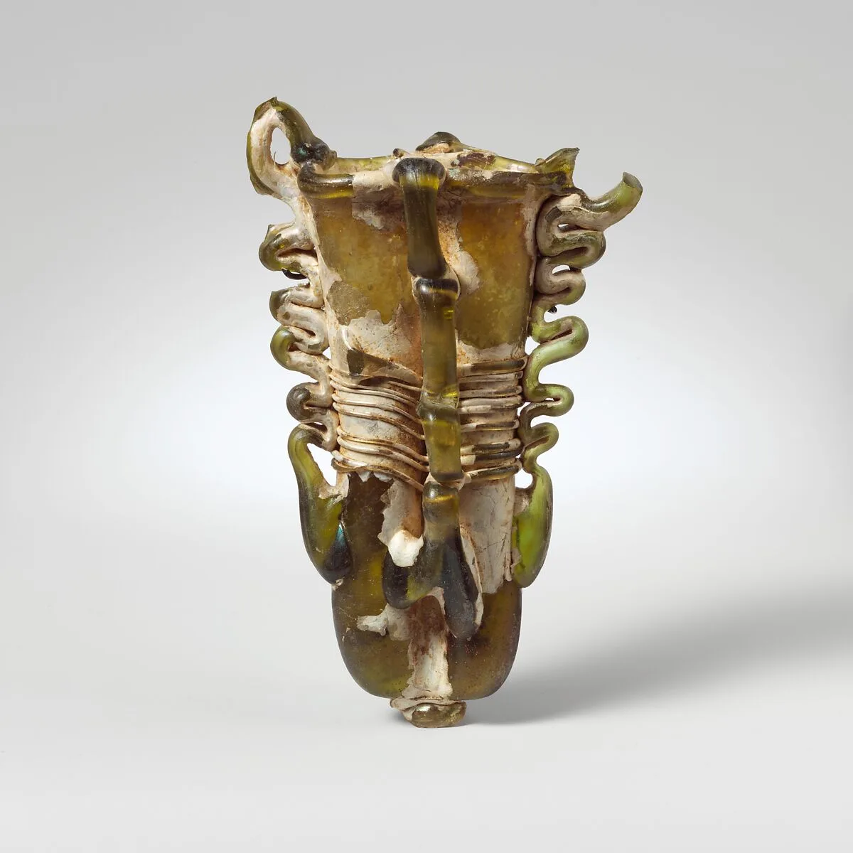 Glass double cosmetic flask (kohl tube) — Unknown
