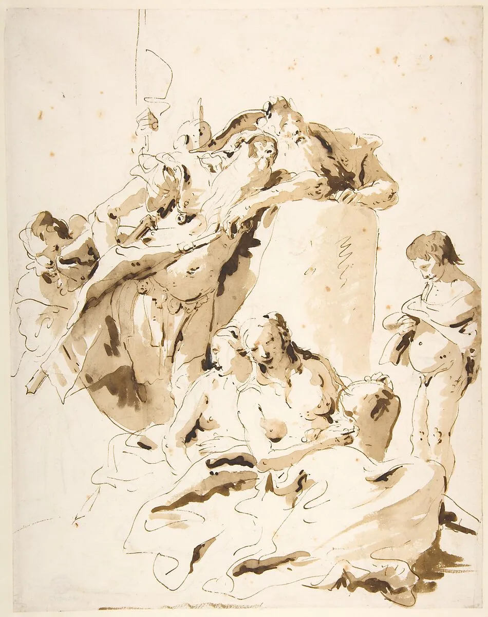 Scherzo di Fantasia: Standing Warrior and King with Five Attendants — Giovanni Battista Tiepolo
