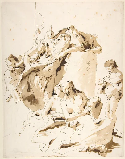 Scherzo di Fantasia: Standing Warrior and King with Five Attendants