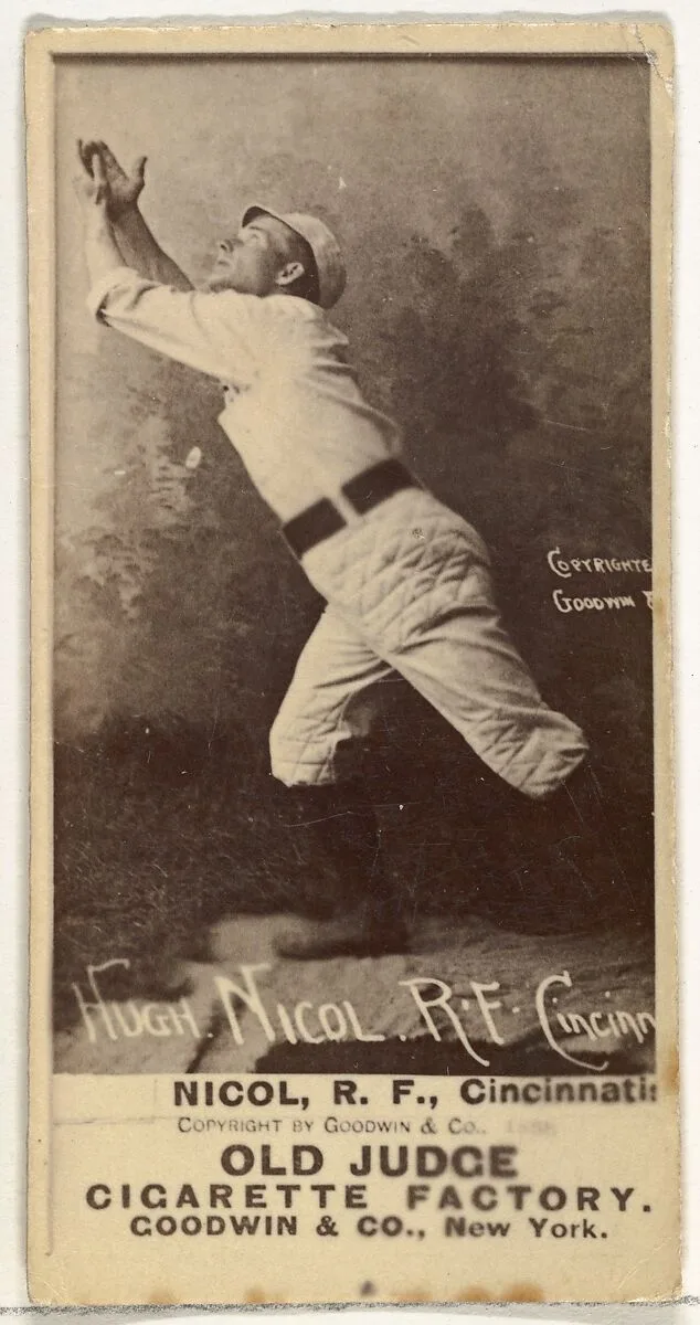Hugh N. "Little Nick" Nicol, Right Field, Cincinnati, from the Old Judge series (N172) for Old Judge Cigarettes — Goodwin & Company