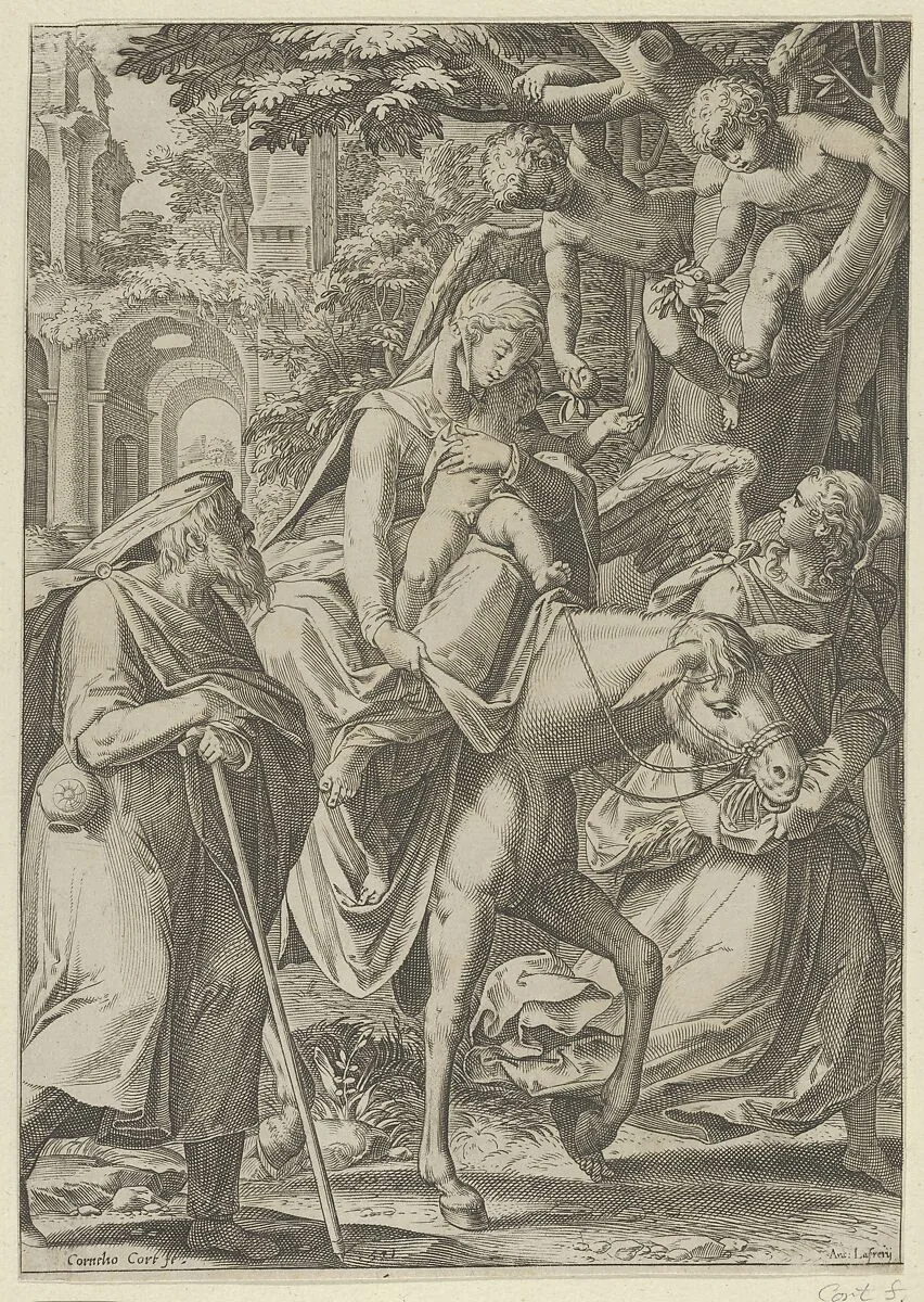 The Flight into Egypt — Cornelis Cort|Antonio Lafreri