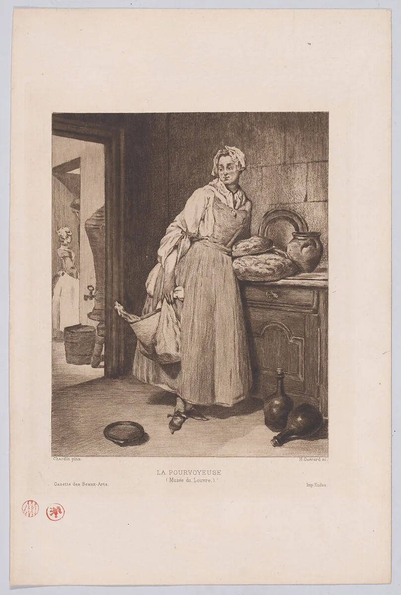 The Supplier, from "Gazette des Beaux-Arts" — Henri-Charles Guérard|Jean Siméon Chardin|Eudes|Gazette des Beaux-Arts