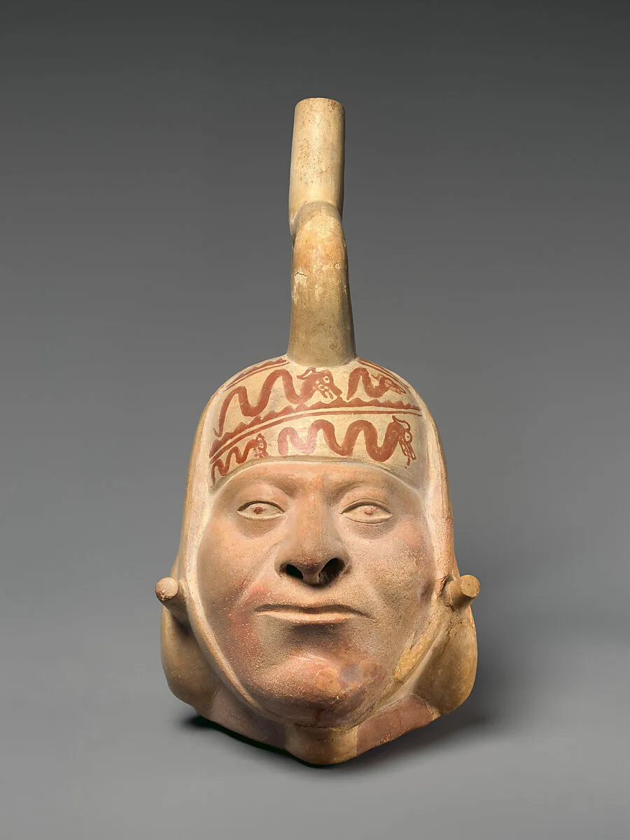Bottle with portrait head — Moche artist(s)