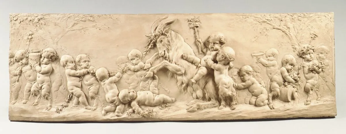 Children and Satyr Children Sporting with a Goat — Clodion (Claude Michel)