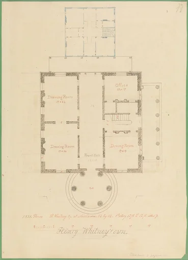 House for Henry Whitney, New Haven, Connecticut (client's plan)