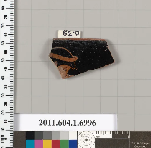 Terracotta rim fragment of a kylix (drinking cup)