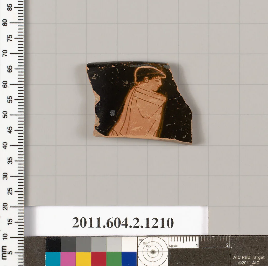 Terracotta fragment from a kantharos: head vase — Unknown