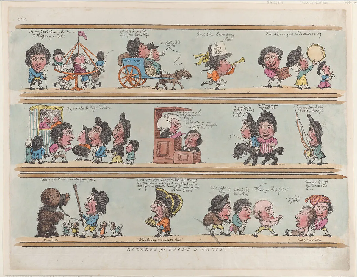 Borders for Rooms & Halls, Plate 8 — George Murgatroyd Woodward|Rudolph Ackermann, London|Thomas Rowlandson