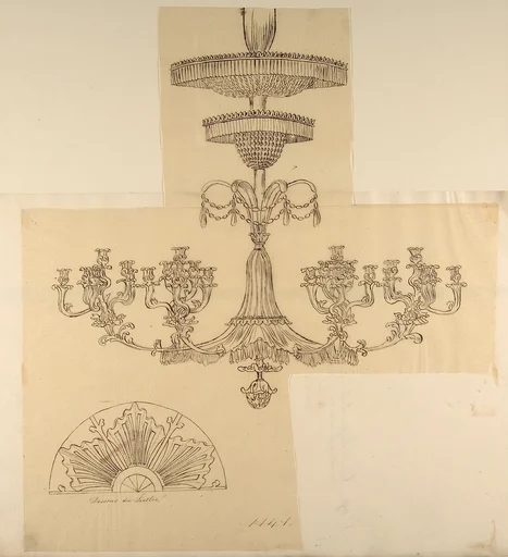 Designs for a Chandelier and a Plaster Mount
