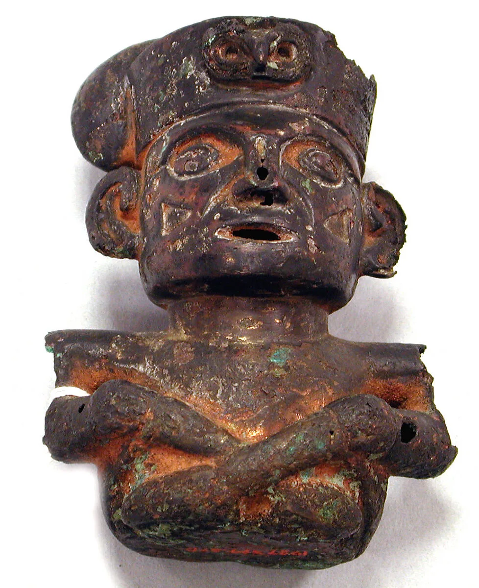 Copper Seated Male Figure — Unknown