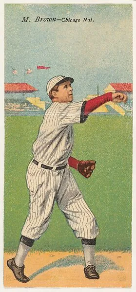 M. Brown, Chicago, National League, from the Mecca Double Folder series (T201) — Mecca Cigarettes