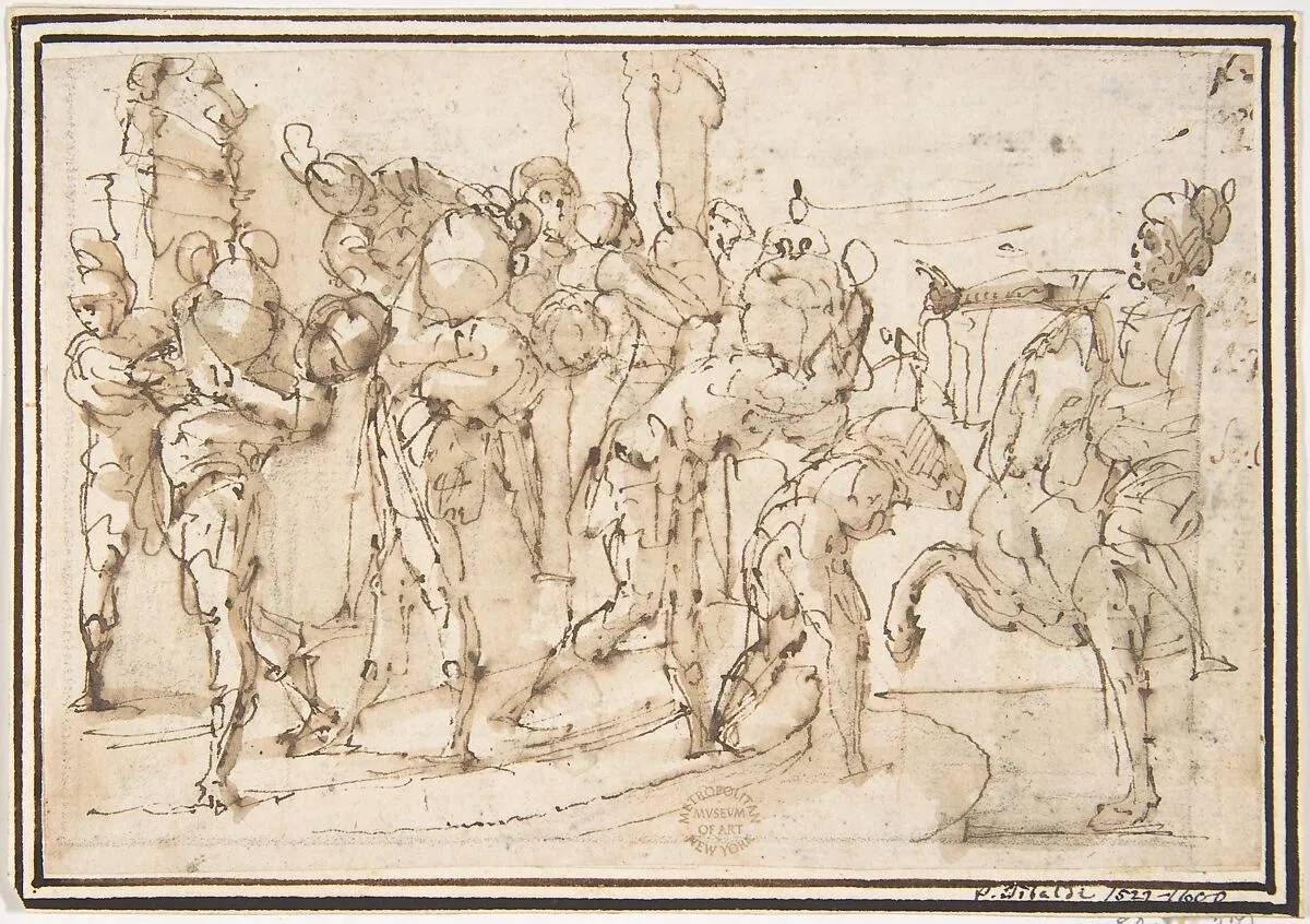 Men Carrying Jars — Francesco Allegrini