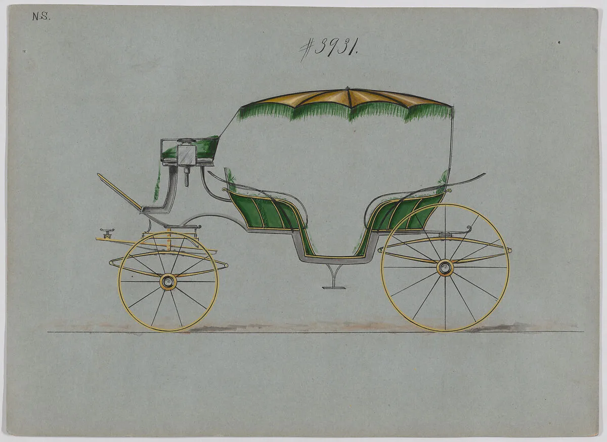 Design for a Parasol Top Vis-a-vis, no. 3931 — Brewster & Co.|Herman Stahmer