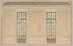 The Breakers: unidentified room, window wall pannelling design with wallpaper — Ogden Codman, Jr.|Ogden Codman, Jr.