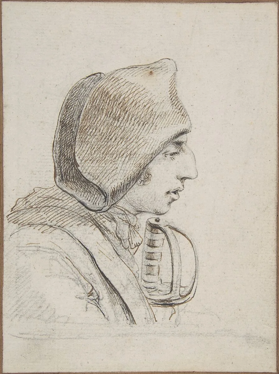 Head of a soldier in profile, with a sword handle — baron Dominique Vivant Denon