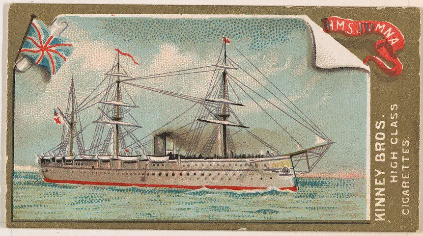 H.M.S. Jumna, from the Naval Vessels of the World series (N226) issued by Kinney Bros. — Kinney Brothers Tobacco Company