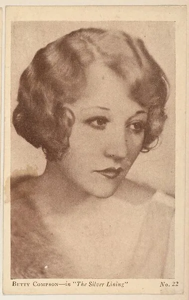 Betty Compson, No. 22, bakery card from the Film Stars series (D32), issued by the Drake Brothers Bakery — Drake Brothers Bakery