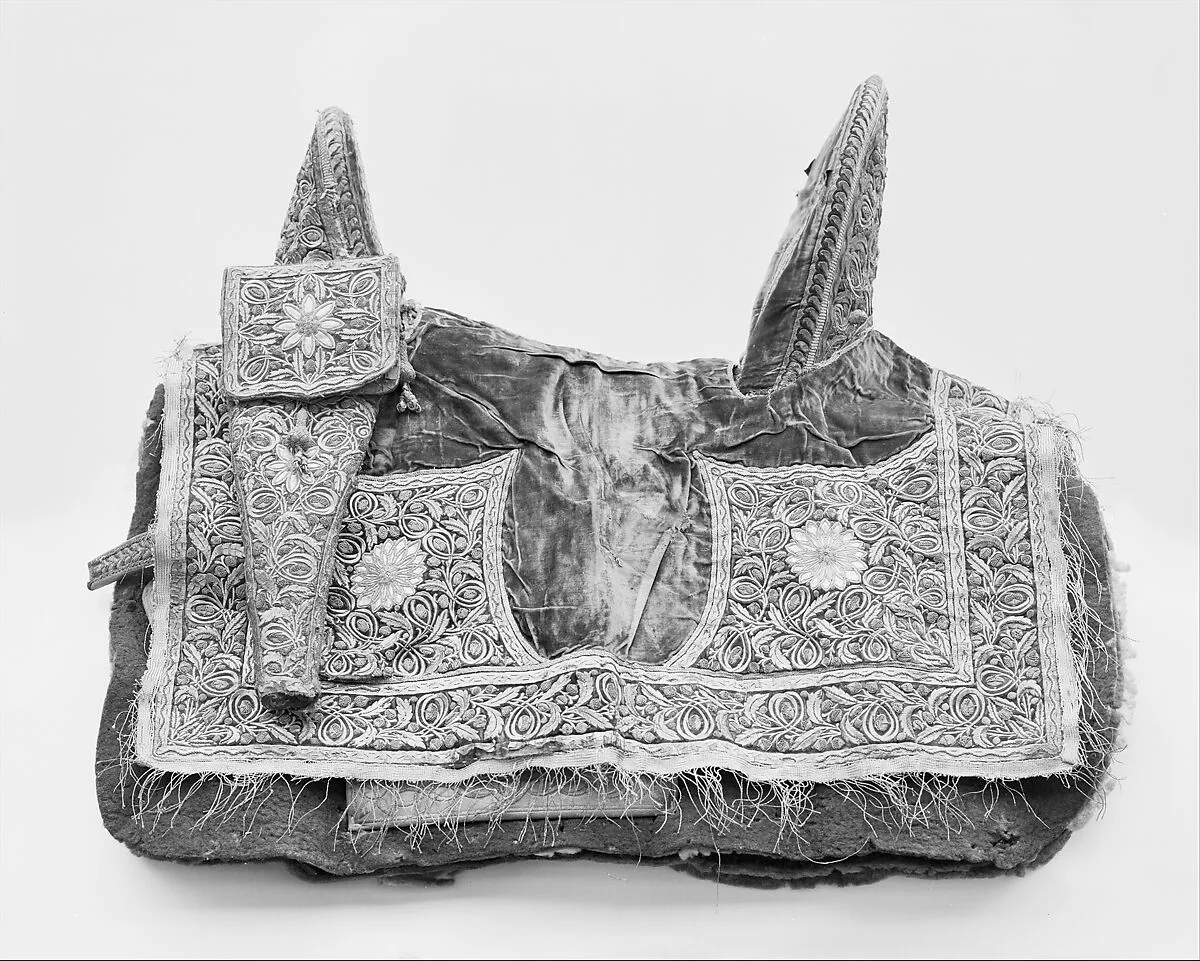 Saddle, Pair of Stirrups, Bridle and Trappings — Unknown