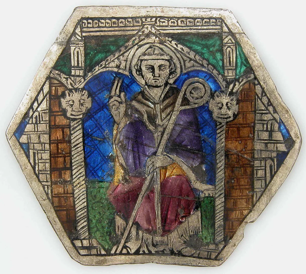Plaque with a Sainted Bishop — Unknown
