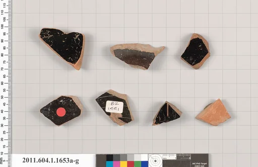 Terracotta fragments of kylikes (drinking cups)