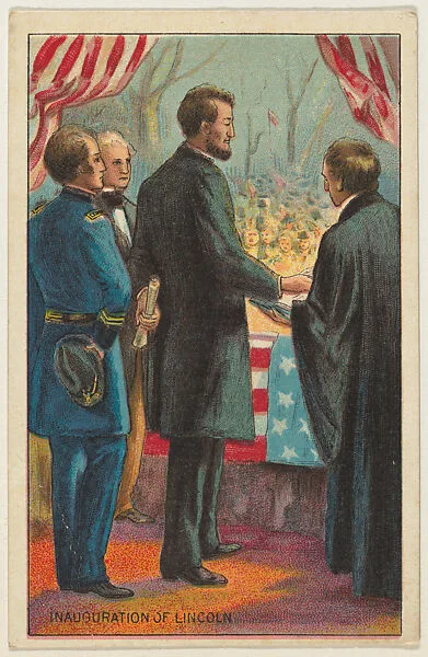 Inauguration of Lincoln, from the "Historical Events" series (T70), issued with Hoffman House Magnums Cigars, Flexo Giants Little Cigars, Buffo Little Cigars, and Just Suits Cut Plug — Abraham Lincoln