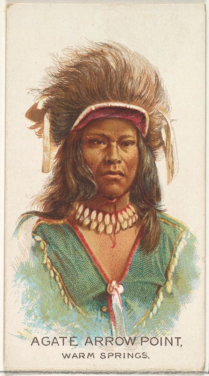 Agate Arrow Point, Warm Springs, from the American Indian Chiefs series (N2) for Allen & Ginter Cigarettes Brands — Allen & Ginter