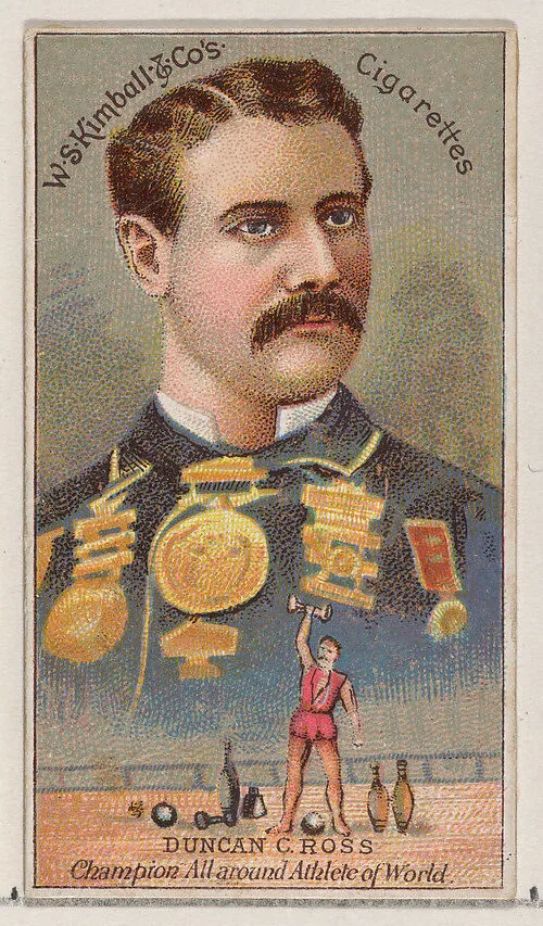 Duncan C. Ross, Champion All-Around Athlete of the World, from the Champions of Games and Sports series (N184, Type 1) issued by W.S. Kimball & Co. — W.S. Kimball & Co.