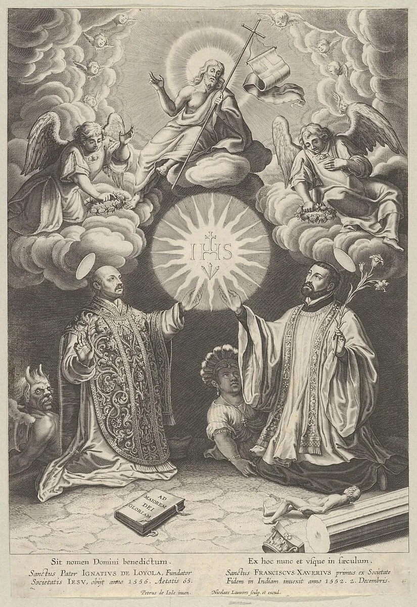 Christ, Ignatius of Loyola and Francis Xavier — Pieter de Jode I|Nicolaes Lauwers|Nicolaes Lauwers