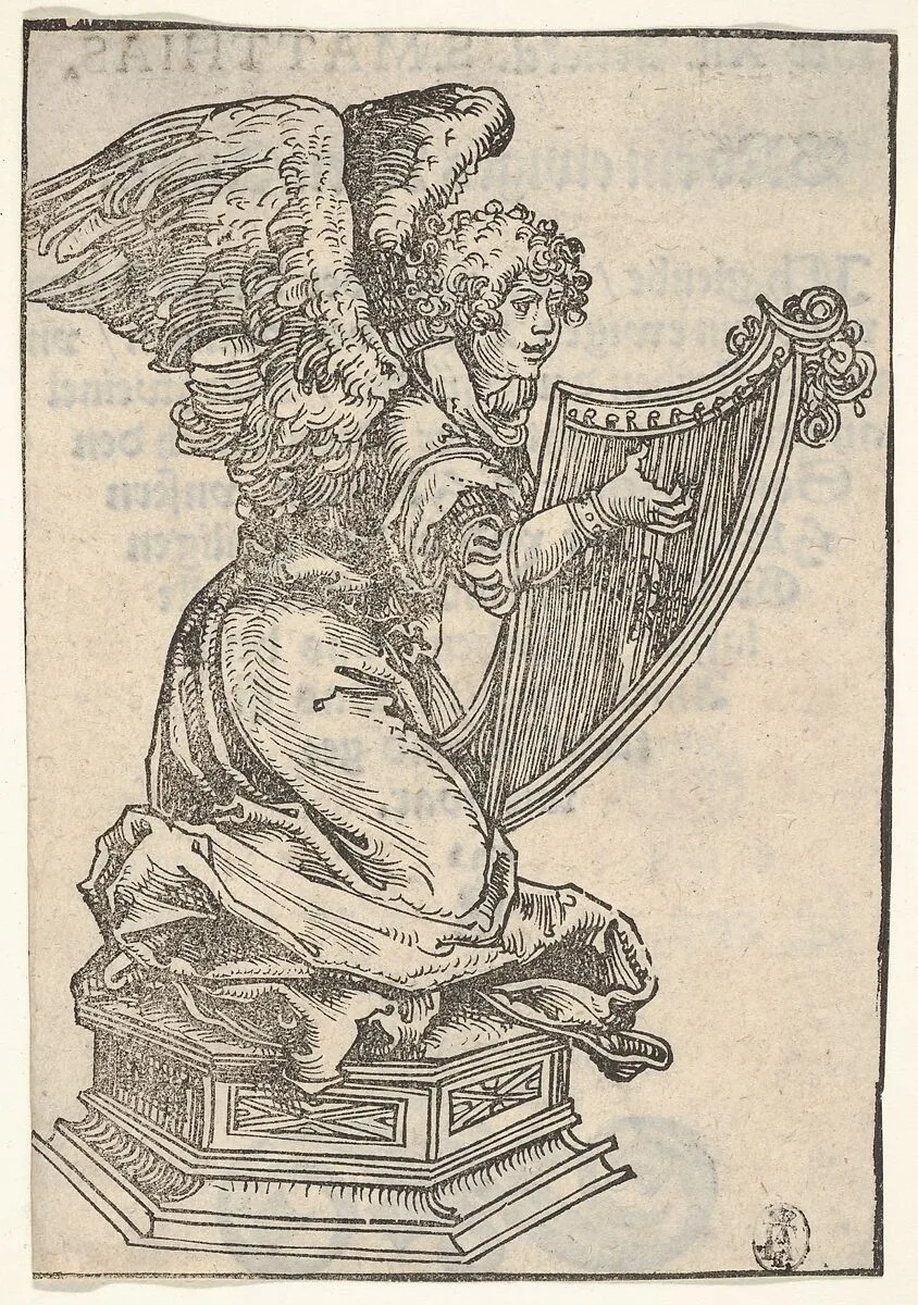 A Silver Statuette of an Angel Playing the Harp, from the Large Series of Wittenberg Reliquaries — Lucas Cranach the Elder