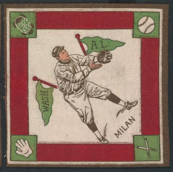 Clyde Milan, Washington, American League from Baseball Players Felt Blanket series (B18) — Unknown