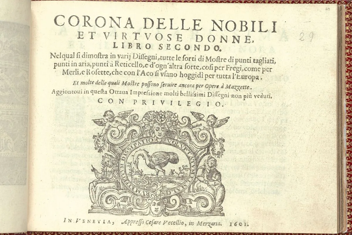 Corona delle Nobili et Virtuose Donne: Libro I-IV, page 29 (recto) — Cesare Vecellio