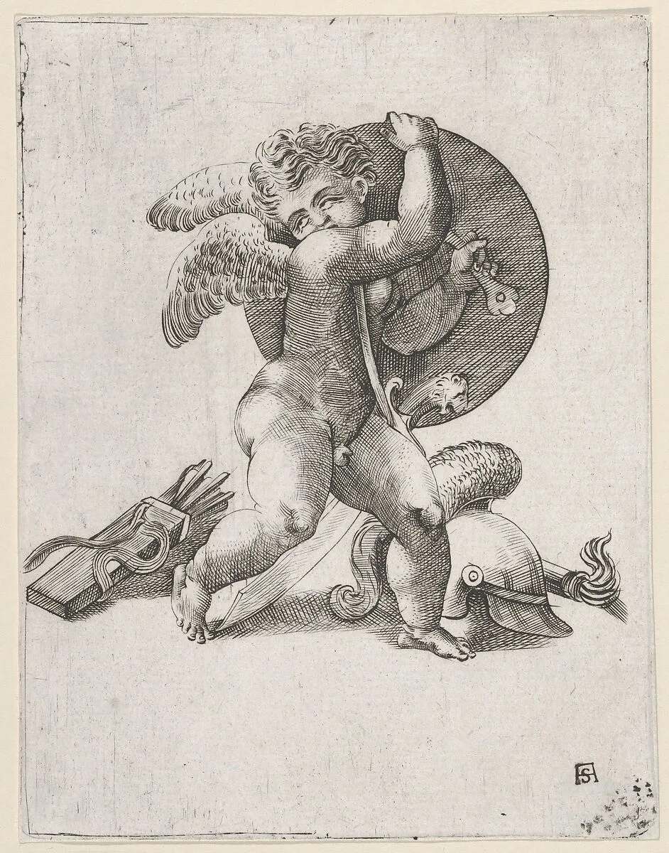 Cupid with Weapons of Mars — Adamo (Ghisi) Scultori