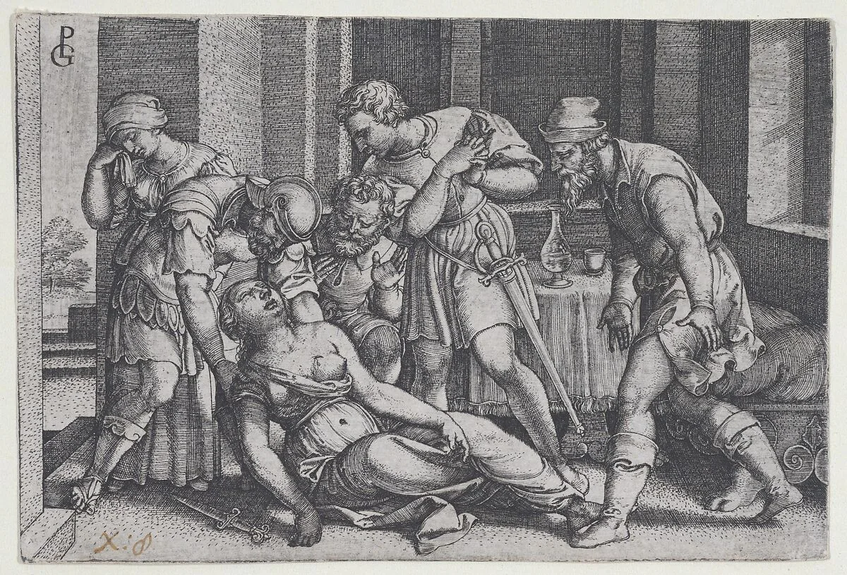 Suicide of Lucretia, from "Scenes from Roman History" — Georg Pencz