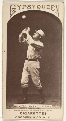 Thomas "Tom" Tarlton Brown, Center Field, Pittsburgh, from the Old Judge series (N172) for Old Judge and Gypsy Queen Cigarettes