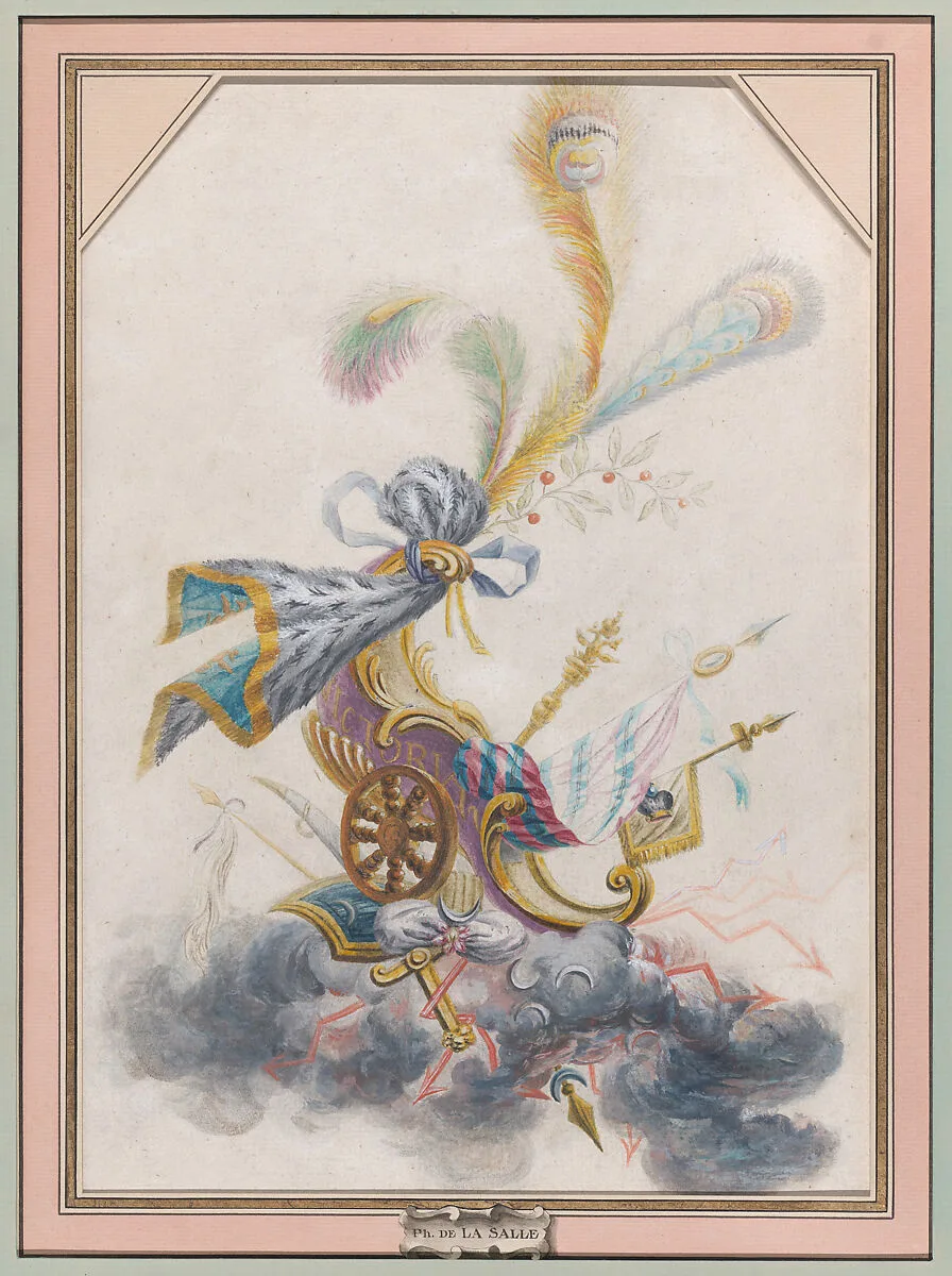 Design for a Lampas Silk with a Triumphal Chariot on a Cloud — Philippe de Lasalle