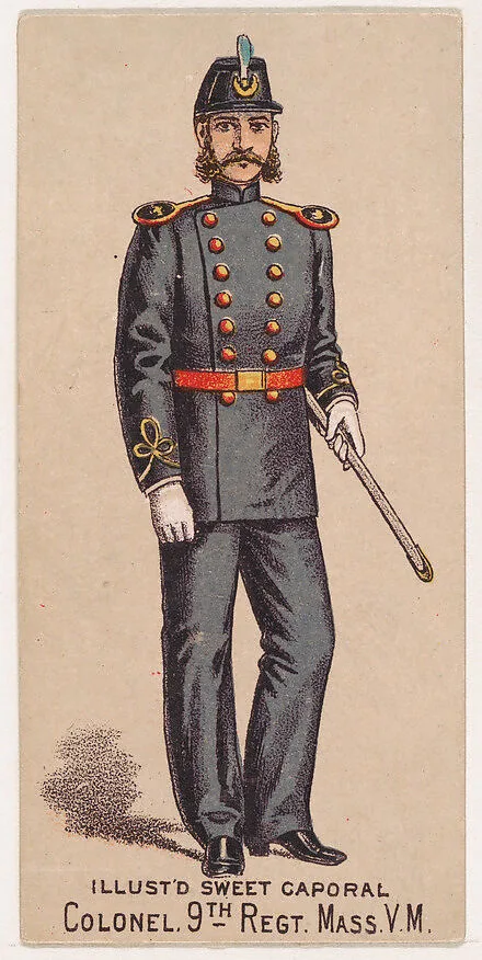 Colonel, 9th Regiment, Massachusetts, V.M., from the Military Series (N224) issued by Kinney Tobacco Company to promote Sweet Caporal Cigarettes — Kinney Brothers Tobacco Company