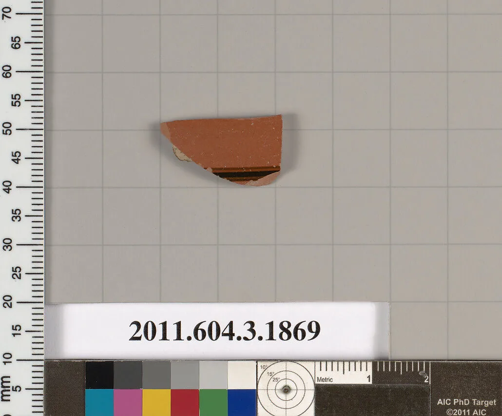 Terracotta fragment of a kylix: Band or lip cup (drinking cup) — Unknown