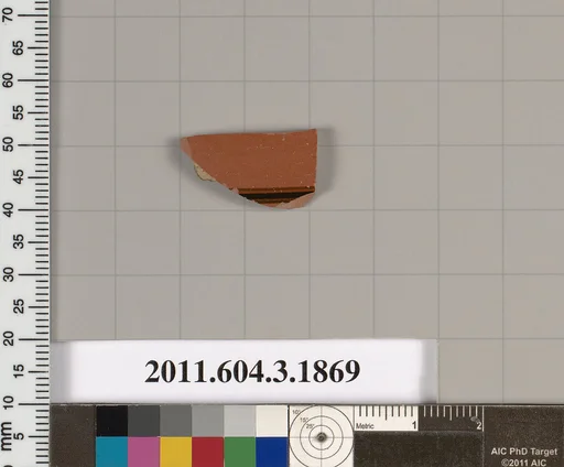 Terracotta fragment of a kylix: Band or lip cup (drinking cup)