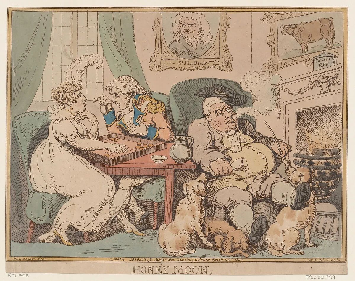 Honey Moon — Thomas Rowlandson|Nicolaus Heideloff|Rudolph Ackermann, London