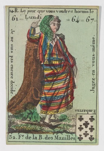 F.e de la B. des Manilles, from the playing cards (for quartets) "Costumes des Peuples Étrangers"