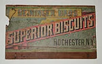 [Fragment of Shipping Crate with Printed Label: "Deininger Bros. Superior Biscuits]